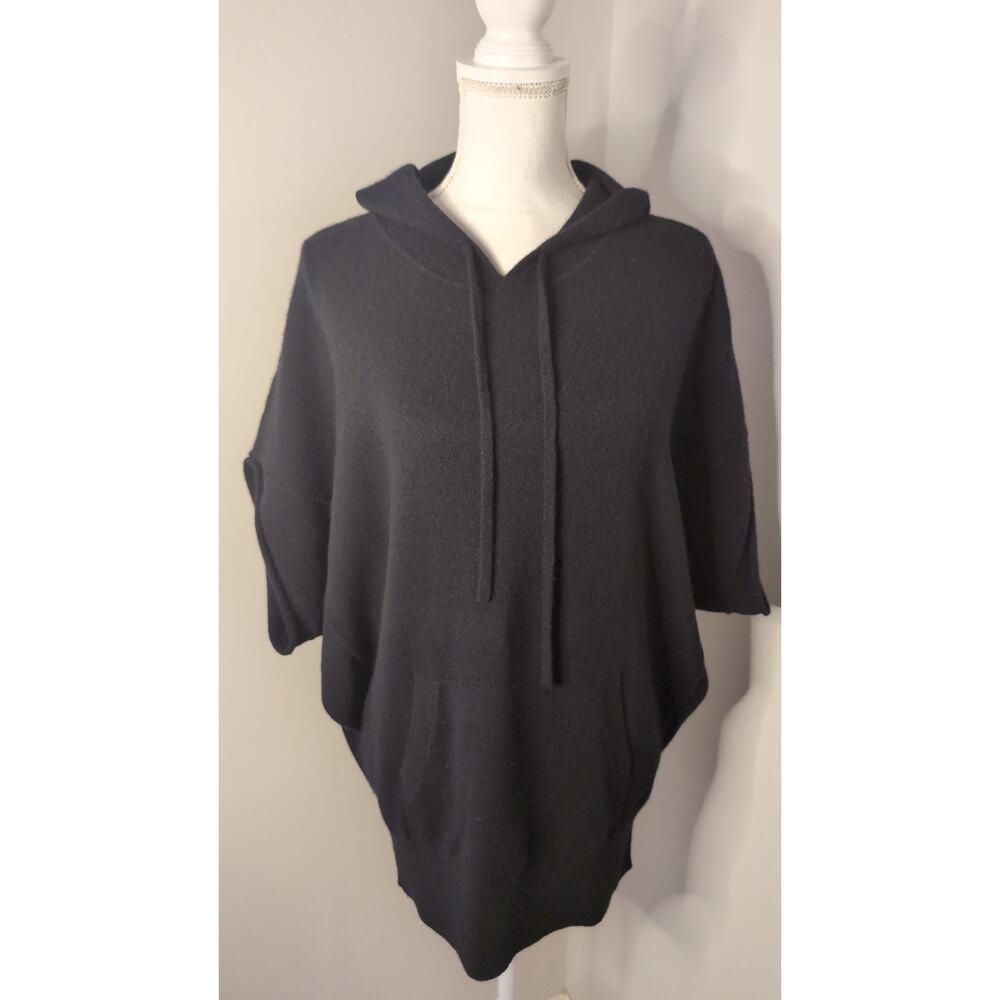 Vince Pure cashmere  poncho black sweater hoodie - Picture 9 of 12
